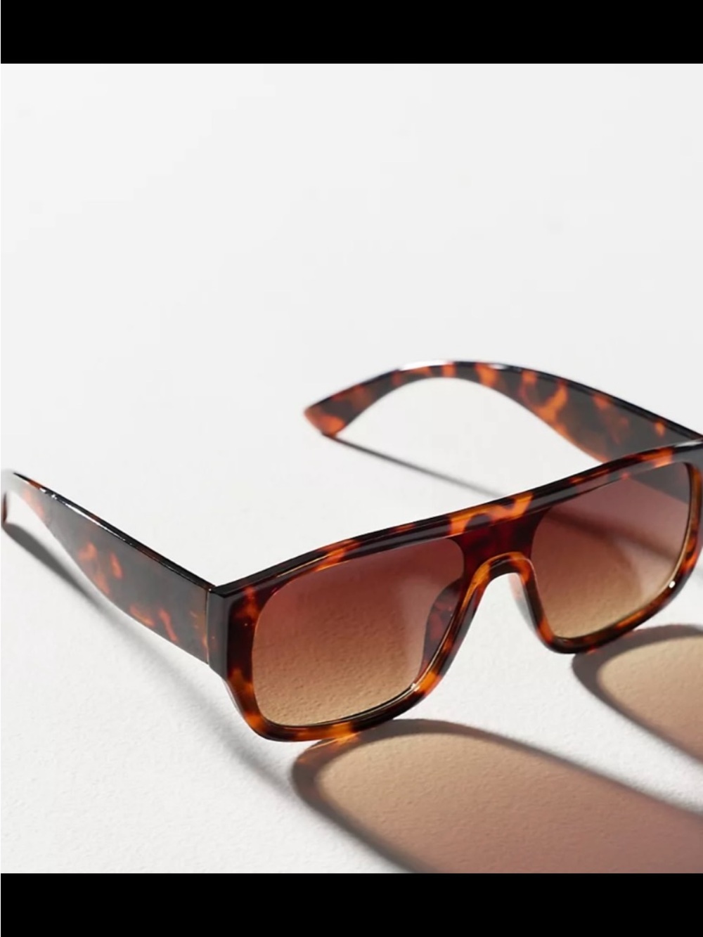 Anthropologie Tortoiseshell Shield Sunglasses - Brown